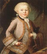 antonin dvorak mozart at the age of six in court dress, painted p a lorenzoni oil painting on canvas